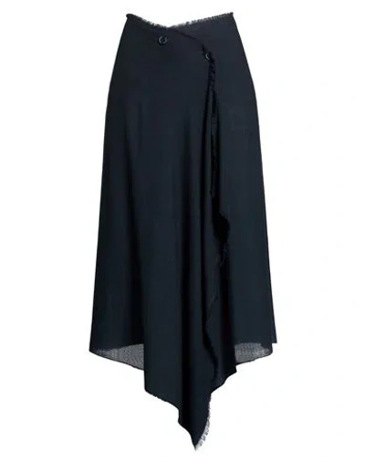 Ballantyne Woman Midi Skirt Midnight Blue Size 4 Wool, Cashmere