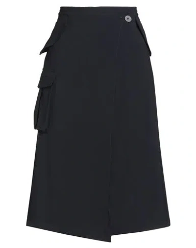 Ballantyne Woman Midi Skirt Midnight Blue Size 6 Polyester, Virgin Wool, Elastane