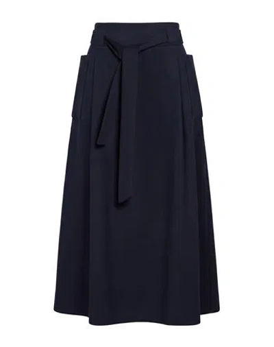Ballantyne Woman Midi Skirt Midnight Blue Size 8 Polyester, Virgin Wool
