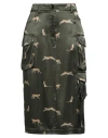Ballantyne Woman Midi Skirt Military Green Size 6 Viscose