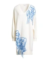 Ballantyne Woman Mini Dress Ivory Size 6 Wool, Cashmere