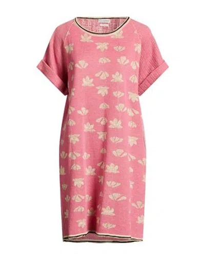 Ballantyne Woman Mini Dress Pink Size 6 Linen, Viscose, Polyester
