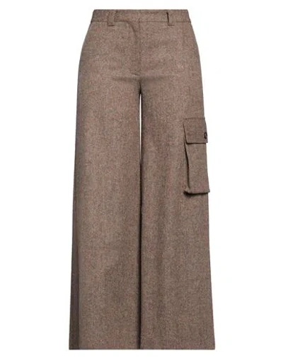 Ballantyne Woman Pants Brown Size 8 Virgin Wool, Elastane