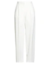 Ballantyne Woman Pants Ivory Size 10 Polyester, Elastane In White