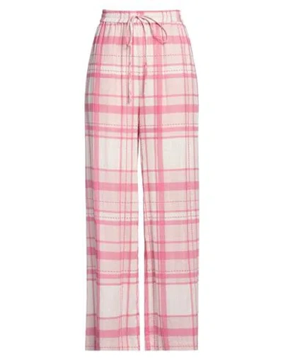 Ballantyne Woman Pants Pink Size 10 Linen, Viscose