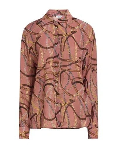 Ballantyne Woman Shirt Antique Rose Size 10 Silk In Brown