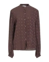 Ballantyne Woman Shirt Chocolate Brown Size 10 Acetate, Silk In Brown