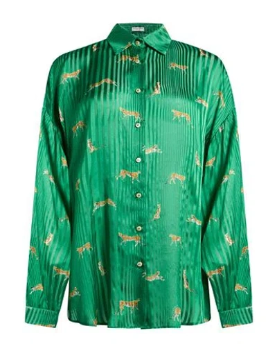 Ballantyne Woman Shirt Green Size 6 Silk