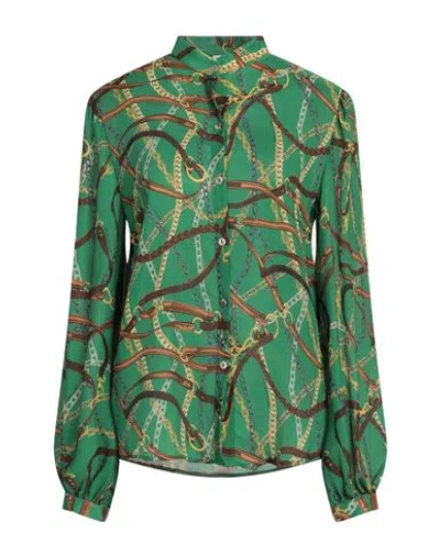 Ballantyne Woman Shirt Green Size 6 Silk