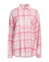 Ballantyne Woman Shirt Pink Size 6 Linen, Viscose
