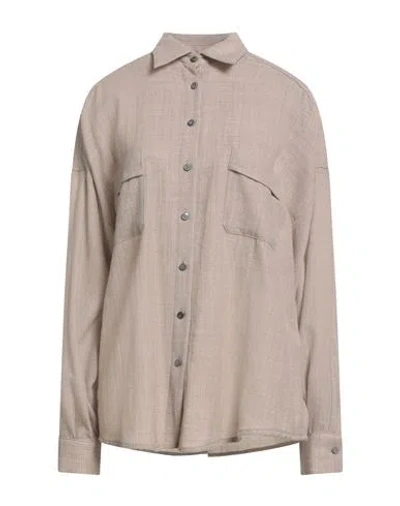 Ballantyne Woman Shirt Sand Size 6 Virgin Wool In Brown