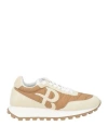 Ballantyne Woman Sneakers Camel Size 7 Soft Leather, Textile Fibers In Beige