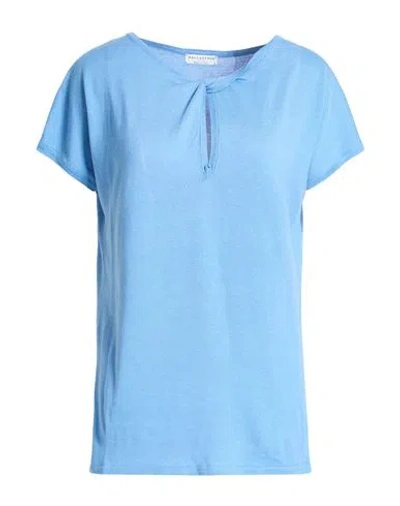 Ballantyne Woman Sweater Azure Size 10 Silk, Cotton In Blue