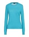 Ballantyne Woman Sweater Azure Size 8 Cotton, Cashmere In Blue