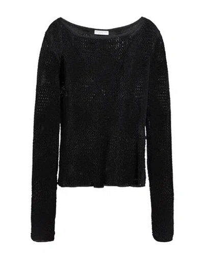 Ballantyne Woman Sweater Black Size 10 Viscose, Metallic Fiber