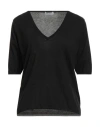 Ballantyne Woman Sweater Black Size 8 Cotton In Black