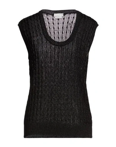 Ballantyne Woman Sweater Black Size 8 Viscose, Cotton, Polyester