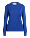 Ballantyne Woman Sweater Bright Blue Size 10 Silk, Cotton