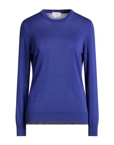 Ballantyne Woman Sweater Bright Blue Size 10 Silk, Cotton