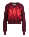 Ballantyne Woman Sweater Burgundy Size 4 Cashmere In Multi