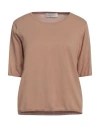 Ballantyne Woman Sweater Camel Size 12 Cotton In Beige