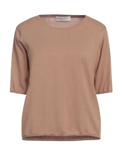 Ballantyne Woman Sweater Camel Size 12 Cotton In Beige