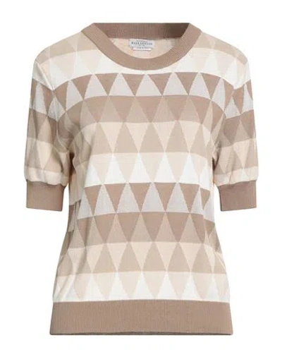 Ballantyne Woman Sweater Camel Size 6 Viscose, Polyamide In Neutral