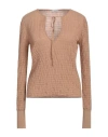 Ballantyne Woman Sweater Camel Size 8 Wool In Beige