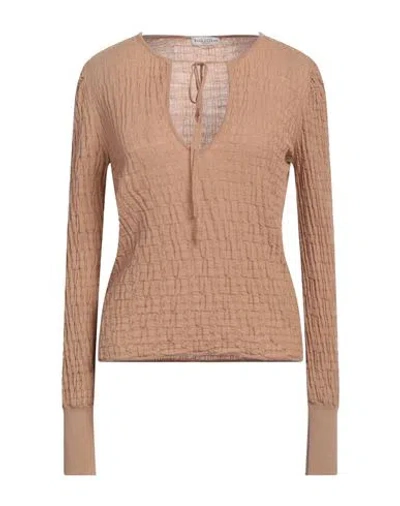 Ballantyne Woman Sweater Camel Size 8 Wool In Beige
