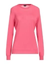Ballantyne Woman Sweater Coral Size 10 Cotton, Cashmere In Red