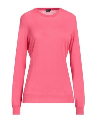 Ballantyne Woman Sweater Coral Size 10 Cotton, Cashmere In Red
