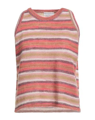 Ballantyne Woman Sweater Coral Size 6 Alpaca Wool, Mohair Wool, Polyamide
