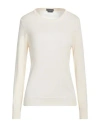 Ballantyne Woman Sweater Cream Size 10 Cotton, Cashmere In White