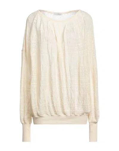 Ballantyne Woman Sweater Cream Size 10 Cotton In White