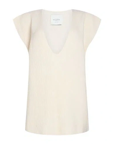 Ballantyne Woman Sweater Cream Size 4 Wool In White