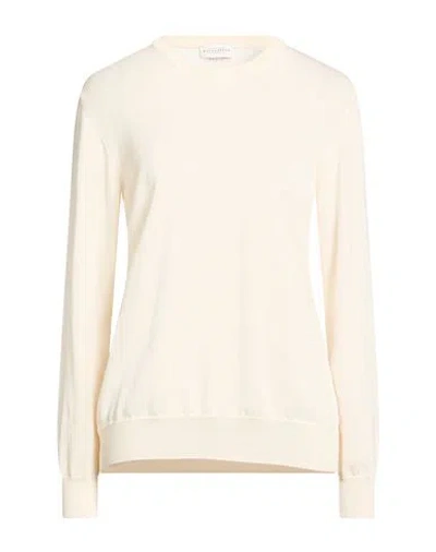 Ballantyne Woman Sweater Cream Size 6 Silk, Cotton In Pink