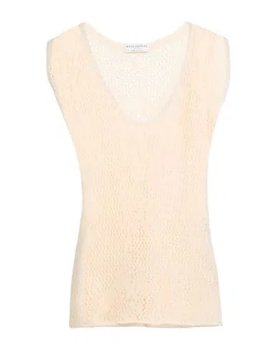 Ballantyne Woman Sweater Cream Size 8 Linen In White