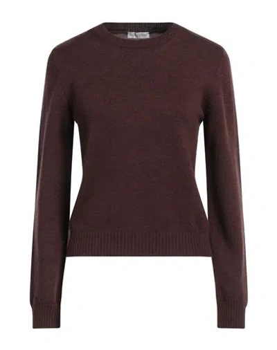 Ballantyne Woman Sweater Dark Brown Size 10 Wool In Brown
