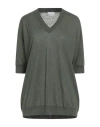 Ballantyne Woman Sweater Dark Green Size 12 Silk, Linen