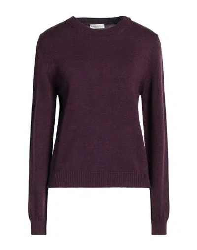 Ballantyne Woman Sweater Deep Purple Size 8 Wool In Purple