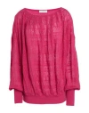 Ballantyne Woman Sweater Fuchsia Size 10 Cotton In Pink