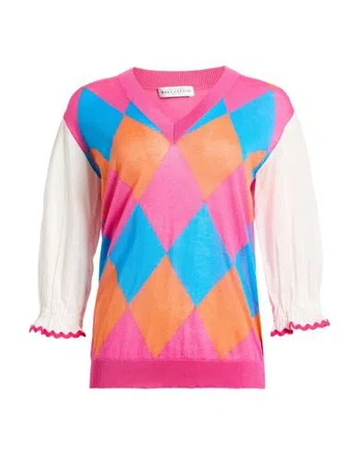 Ballantyne Woman Sweater Fuchsia Size 6 Cotton In Pink