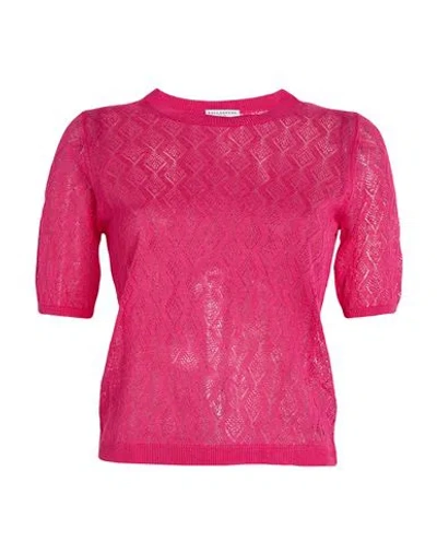 Ballantyne Woman Sweater Fuchsia Size 6 Linen In Pink
