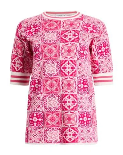 Ballantyne Woman Sweater Fuchsia Size 6 Viscose, Polyester In Pink