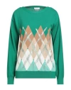 Ballantyne Woman Sweater Green Size 6 Cotton, Cashmere In Green