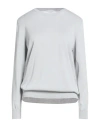 Ballantyne Woman Sweater Grey Size 10 Silk, Cotton In Gray