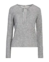 Ballantyne Woman Sweater Grey Size 8 Wool, Polyester, Alpaca Wool In Grey