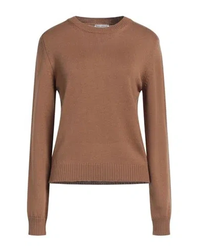 Ballantyne Woman Sweater Khaki Size 10 Wool In Beige