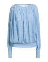 Ballantyne Woman Sweater Light Blue Size 10 Cotton