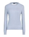 Ballantyne Woman Sweater Light Blue Size 8 Cotton, Cashmere